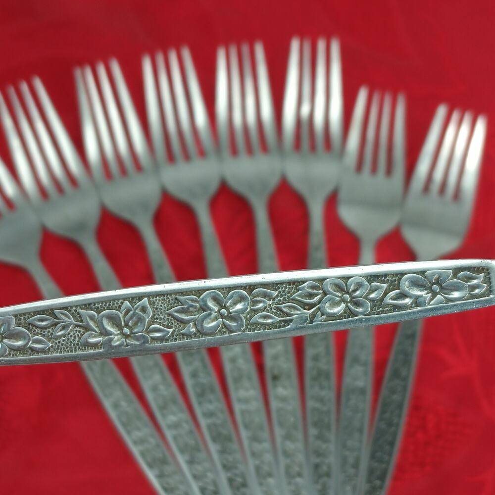9X Forks La Spana Stanley Roberts Stainless MCM Dinner Salad Flatware